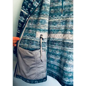 L.L. Bean Sherpa Lined Nordic Fleece Hoodie Jacket Women's Petite Large thumbnail 3