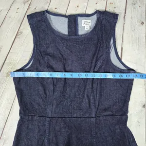 J. Crew Denim Sleeveless Sheath‎ Dress Dark Wash Indigo AK226 Size 10 thumbnail 8