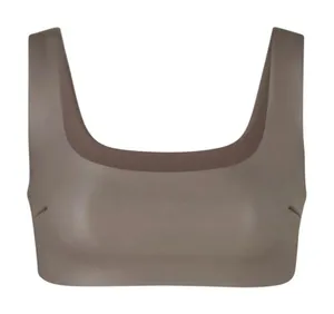 SKIMS Faux Leather Scoop Neck Bra Women‎ 4X Oxide New Matte Stretch Bralette thumbnail 1