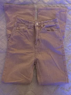 Shein Corduroy Pants Pink High-Waisted Flare thumbnail 1