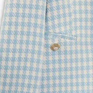 ZARA houndstooth lapelless blazer thumbnail 5