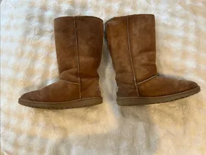 UGG Tall Shearling-Lined Suede Boots in Chestnut thumbnail 9