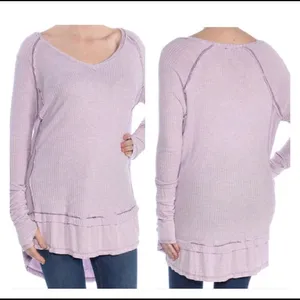 Free People We the Free lavender long sleeve thermal top XS‎ thumbnail 2