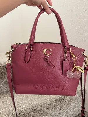 Coach Pink Remi Satchel Pebbled Leather Crossbody Shoulder Bag thumbnail 4