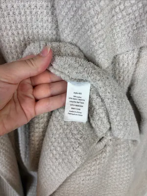 Barefoot Dreams CozyChic Lite Coastal Cardi Sweater Bisque Tan Women’s Large thumbnail 5