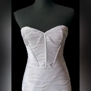 Hello Molly Strapless Textured light lavender bodycon Dress NWT 6 thumbnail 6