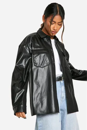 Shein Oversized Leather Jacket thumbnail 1