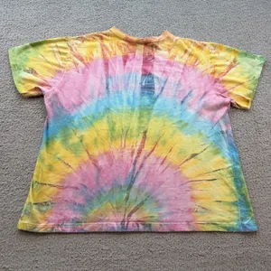 Vintage Oh Chas Rainbow Tie Dye T-Shirt 1X Made in USA Single Stitch 90s Boho thumbnail 3