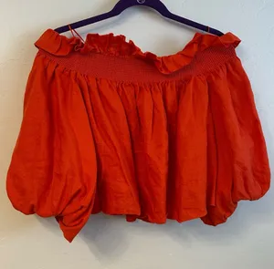 Banana Republic Red Off-Shoulder Mini Skirt thumbnail 1