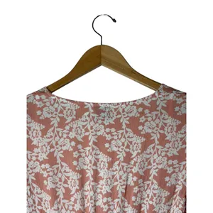 Hello Molly Floral Romper Women XS Pink Ruffle Tie Front Cutout Boho Cottagecore thumbnail 6