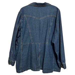 Baccini Women's Demin Blue‎ Button Up Jacket Size Unknown Probably 1X thumbnail 3