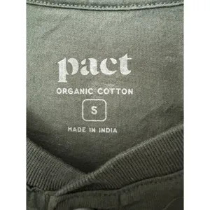 Pact Henley Top Womens Small Green 100% Organic Cotton Sustainable #YZ10-2 thumbnail 2