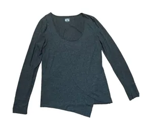 Converse Long Sleeve Faux Wrap Style Top sz L gray‎ thumbnail 1