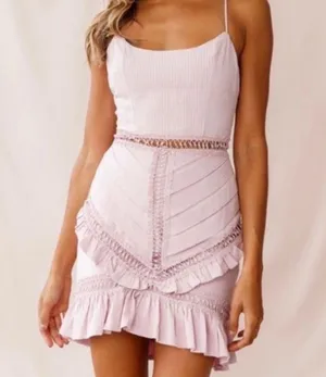 Selfie Leslie Women S This Way Pintuck Ruffle Mini Dress NWT thumbnail 1