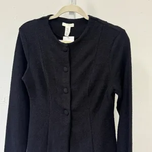 NWT H&M Black Textured Knit Button Front Jacket Cardigan Size Small‎ Classic thumbnail 3
