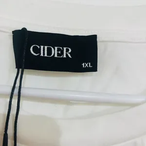 Cider Oversized Tee Curve Cotton Short‎ Sleeve Women's Top White Size 1XL NWT thumbnail 4