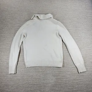 Ralph Lauren Sport Shawl Collar Sweater Womens Small White Preppy Blue Pony thumbnail 7