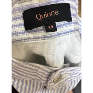 QUINCE Bella Stretch Patch Pocket Wide Leg Jeans in Railroad Stripe Size 29 NEW thumbnail 3