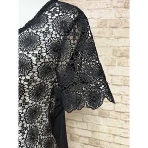 Black Lace Top Whimsigoth Witchy Dark Romantic Fairy Flare Feminine Boho‎ Size M thumbnail 3
