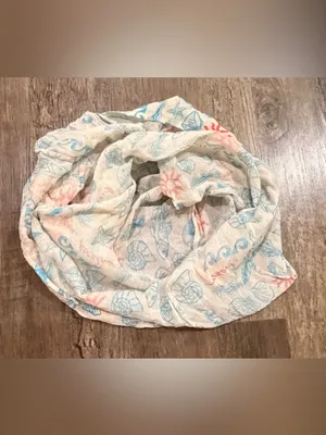 Free People Cream Beach Tote with Blue Seashell & Orange Sun Print thumbnail 4