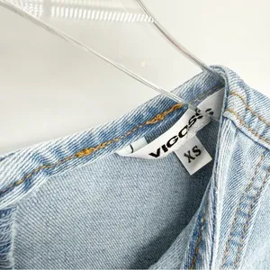 Vigoss Sleeveless Denim‎ A-Line Mini Dress Women's Size XS Blue Y2K thumbnail 5