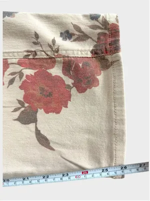 Easel Floral Print Barrel Denim Pants Size M thumbnail 5