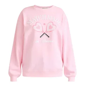 Valentines Day Womens Sweatshirt Size XL Pink Match Made In Heaven Fleece Cozy thumbnail 1