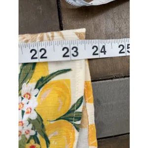 Bunulu Lemon Fruit Print Button Down Shirt Womens Size L Yellow Tropical Rayon thumbnail 8