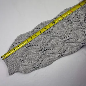 A New Day Grey Pointelle Beaded Open Front Cardigan Sweater Size M thumbnail 8