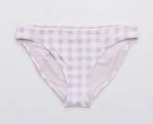 NWT Aerie purple and white gingham bikini bottom size medium women's thumbnail 1