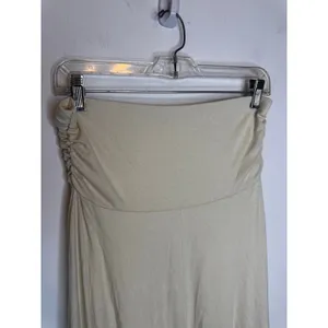 NWT OGL Move Ivory Lime Ruched Waist Flowy Maxi Skirt Size Medium Stretch thumbnail 11