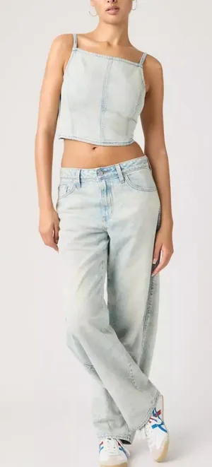 New Levi's Premium 30x32 Baggy Dad Barrel Women's Jeans Cielito Lindo Acid Light thumbnail 1