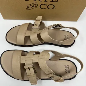 NWT FRYE AND CO Dublyn Sandals‎ Women 7.5 Taupe Gladiator Buckle FO10211 NIB New thumbnail 7