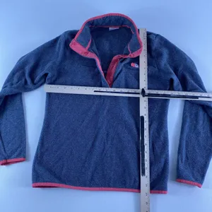 Columbia PFG 1/4 Snap Jacket Women Medium Grey T-Snap Fleece Long Sleeve Sweater thumbnail 7