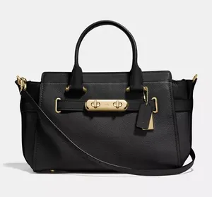 Coach Swagger Carryall Black Pebbled Leather thumbnail 1