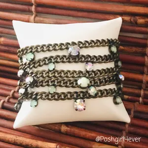 Chico’s Bracelet Brass Tone Rhinestones NWT thumbnail 2