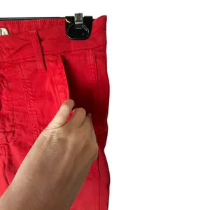 AMO Easy‎ Army Trouser Women 29 Red Raw Hem Patch Pocket Straight Leg Preppy thumbnail 6