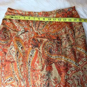 Charter Club Paisley 100% Silk Wrap Midi Skirt Size 8 thumbnail 4