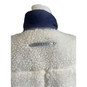 COPY - Sperry Topsider Full Zip Sherpa Fleece Vest Navy Tan Size M thumbnail 7