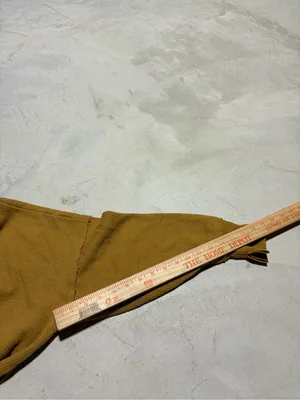 Aerie Mustard Waffle Crewneck Sweater sweatshirt medium thumbnail 3