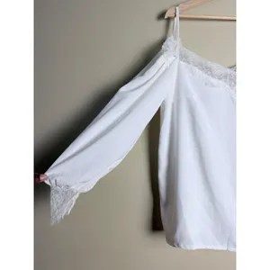 Women's Cold Shoulder Blouse S White Lace Long Sleeve Fairy Romantic Party Night thumbnail 5