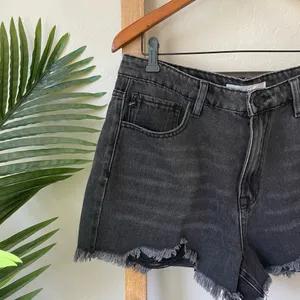 KanCan Black Frayed Hem Distressed Jean Shorts thumbnail 2