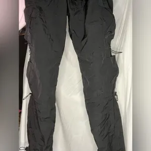 Like New The Chloe Nylon parachute pants by Garage size small in black, sold out thumbnail 5