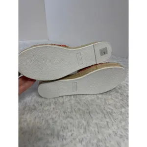 Karl Lagerfeld Paris Cherie Apricot Nappa Leather Espadrille Slide Sandals 9.5 M thumbnail 8