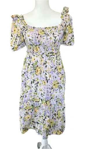 Vineyard Vines Lavender and Yellow Floral Smocked Dress thumbnail 1