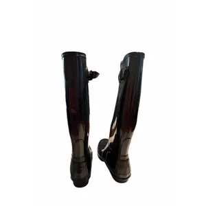 Hunter Women Tall Rubber Black Rain Boots US 7 Waterproof Gloss Black thumbnail 4