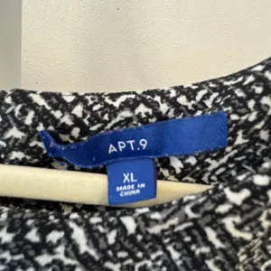 Apt 9 Abstract Herringbone Puff Sleeve Sheath Midi Dress Zipper XL Black White thumbnail 6