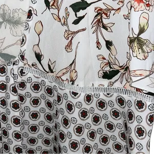 Mixed Floral Plus Size Lightweight Open Tie Front Layering Blouse XXL 2XL EUC thumbnail 3