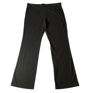 Ann Taylor Black Wide Leg Pull On Career Pants Stretch High Rise Large thumbnail 2