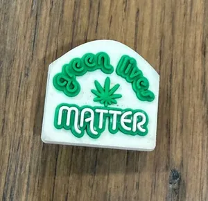 White & Green 'Green Lives Matter' Shoe Charm for Women thumbnail 1
